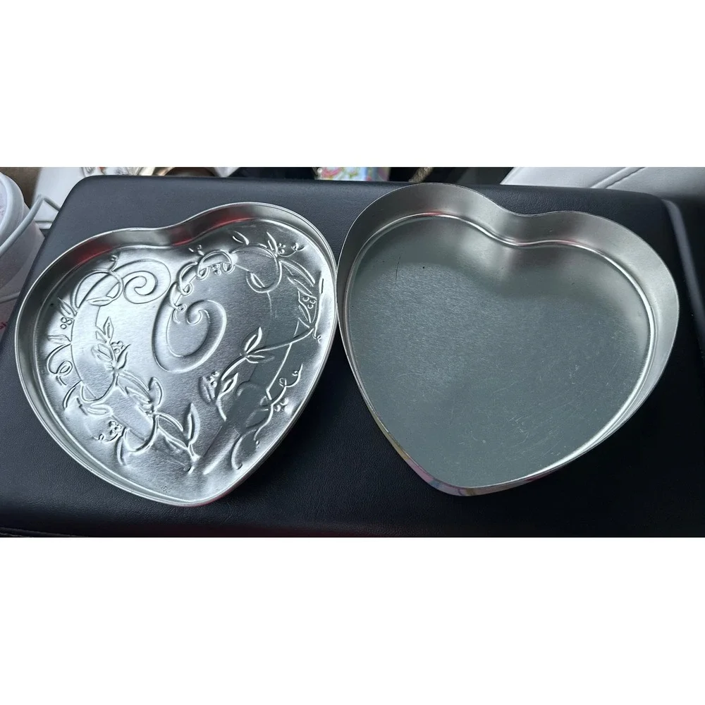 Brighton Heart Jewelry Tin and Sunglass Case Set Pink Blue Floral Vine